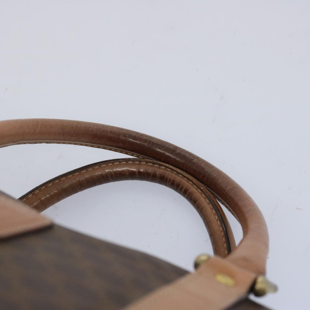 Celine Macadam Canvas Boston Bag PVC Brown  65586
