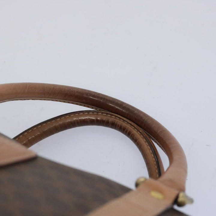Celine Macadam Canvas Boston Bag PVC Brown  65586