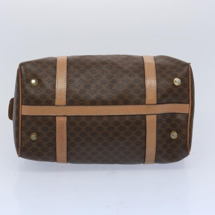 Celine Macadam Canvas Boston Bag PVC Brown  65586