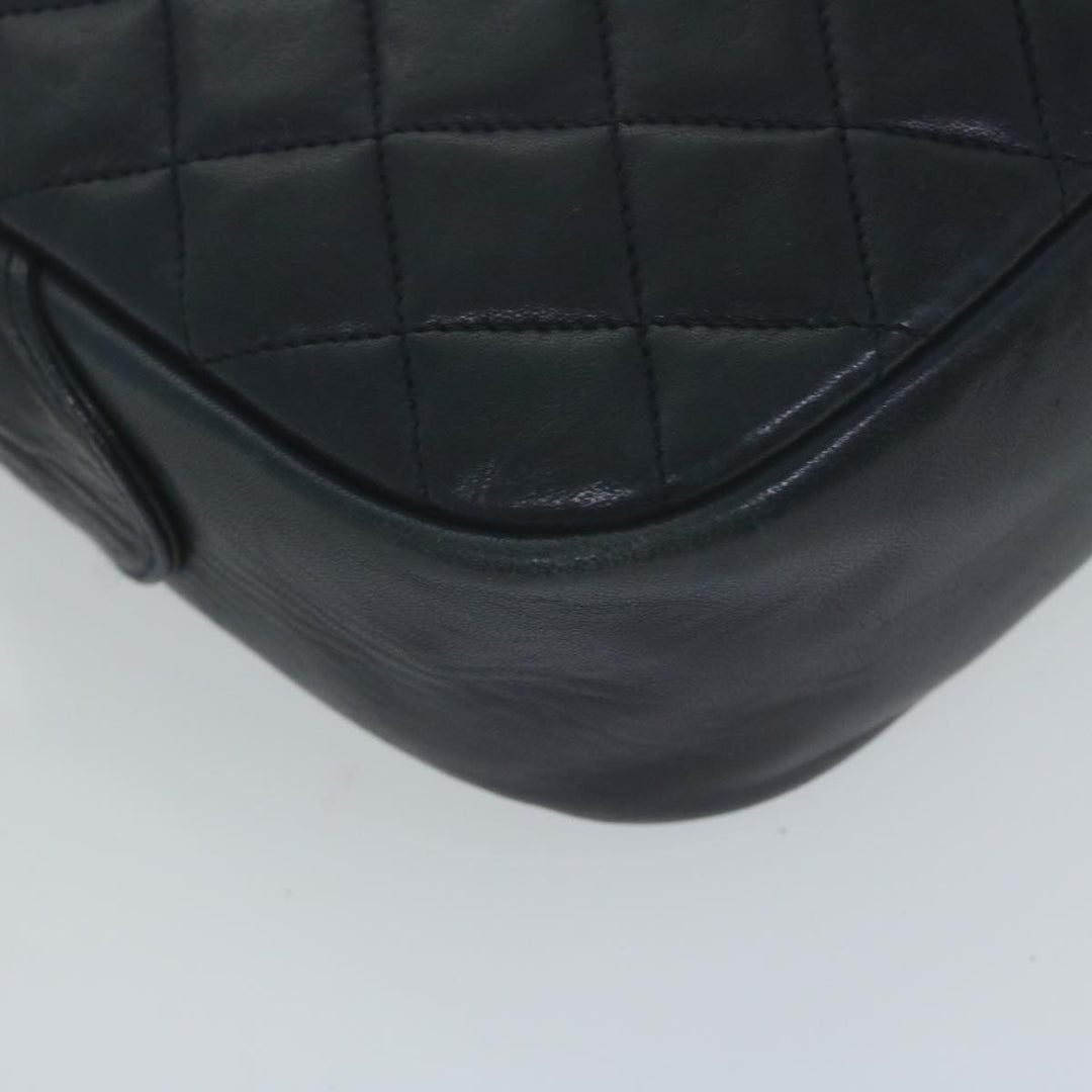 Top Quality Chanel Matelasse Chain Shoulder Bag Leather Navy CC Auth 65588