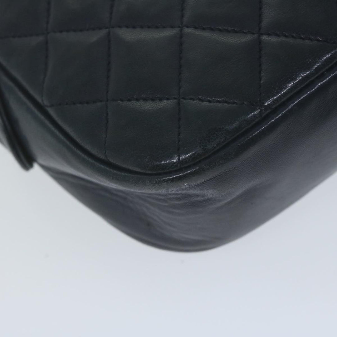 Top Quality Chanel Matelasse Chain Shoulder Bag Leather Navy CC Auth 65588