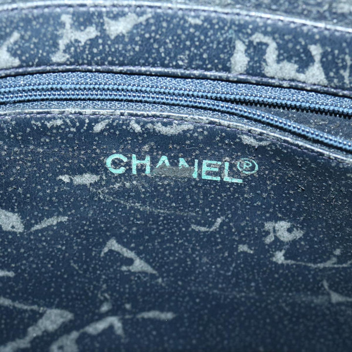Top Quality Chanel Matelasse Chain Shoulder Bag Leather Navy CC Auth 65588