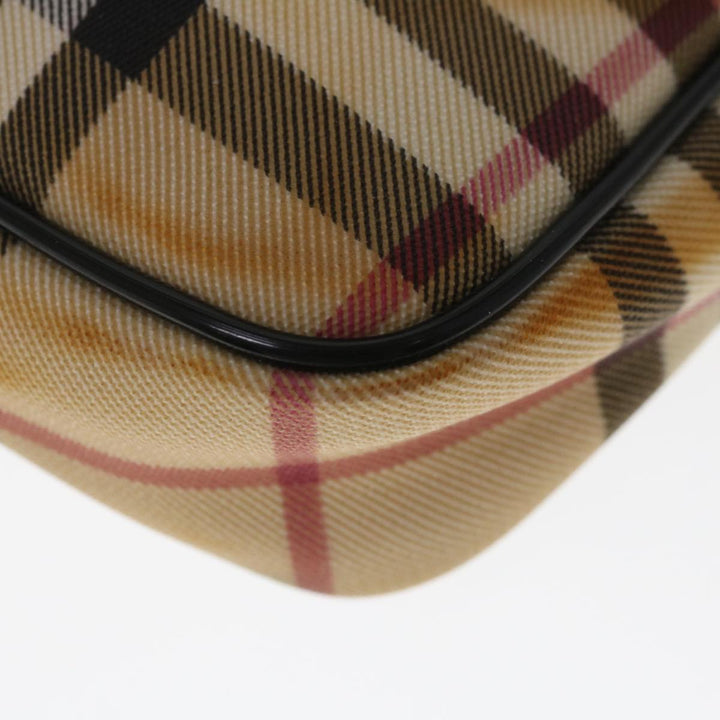 Burberry Nova Check Accessory Pouch Coated Canvas Beige Black Auth 65593