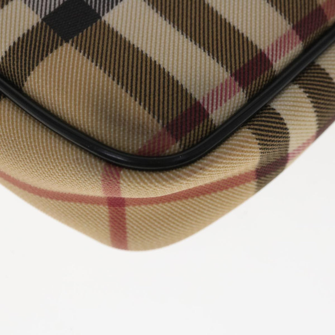Burberry Nova Check Accessory Pouch Coated Canvas Beige Black Auth 65593