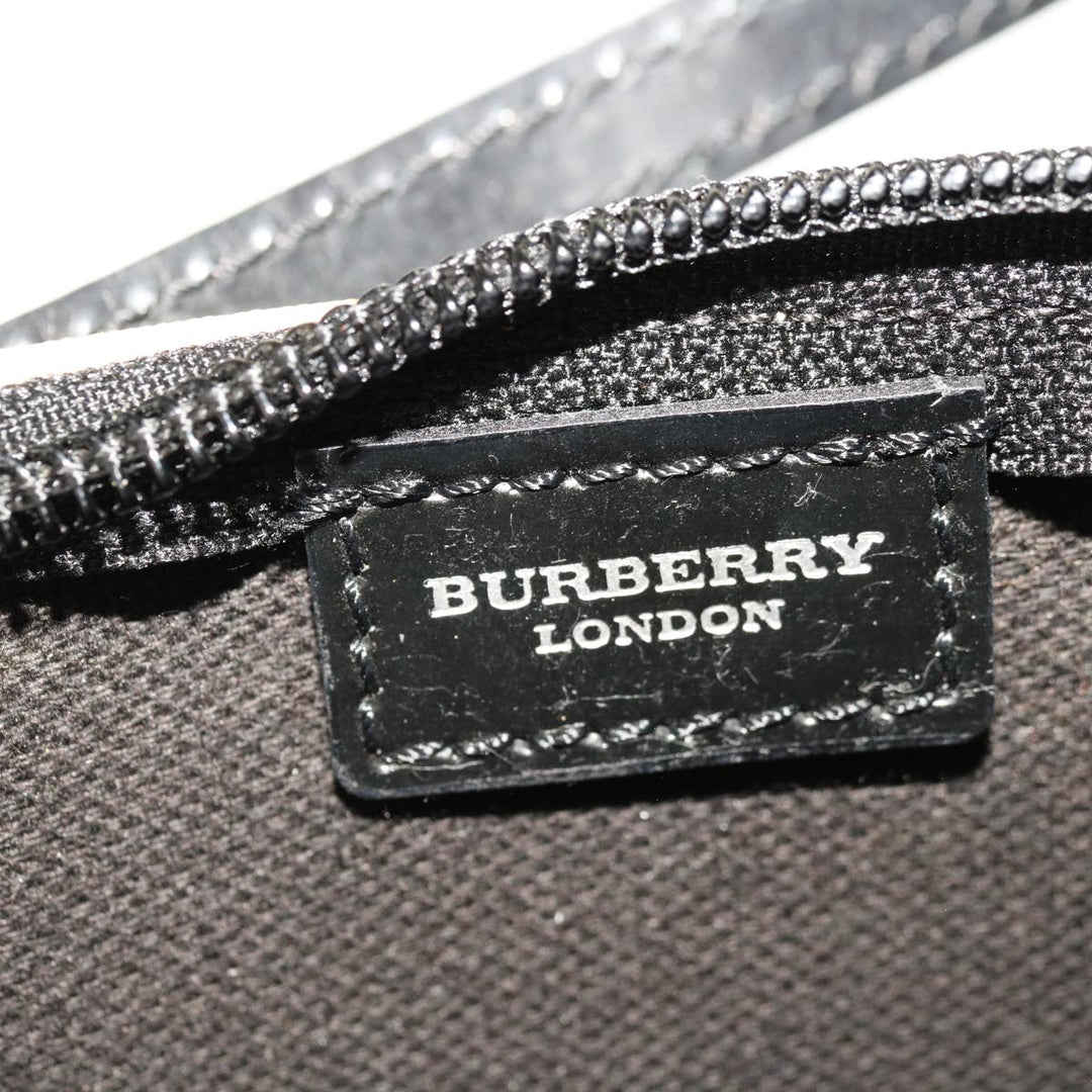 Burberry Nova Check Accessory Pouch Coated Canvas Beige Black Auth 65593