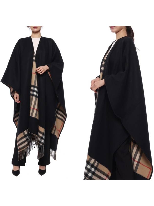 Burberry WoMen's Check Reversible Wool Cashmere Cape Black