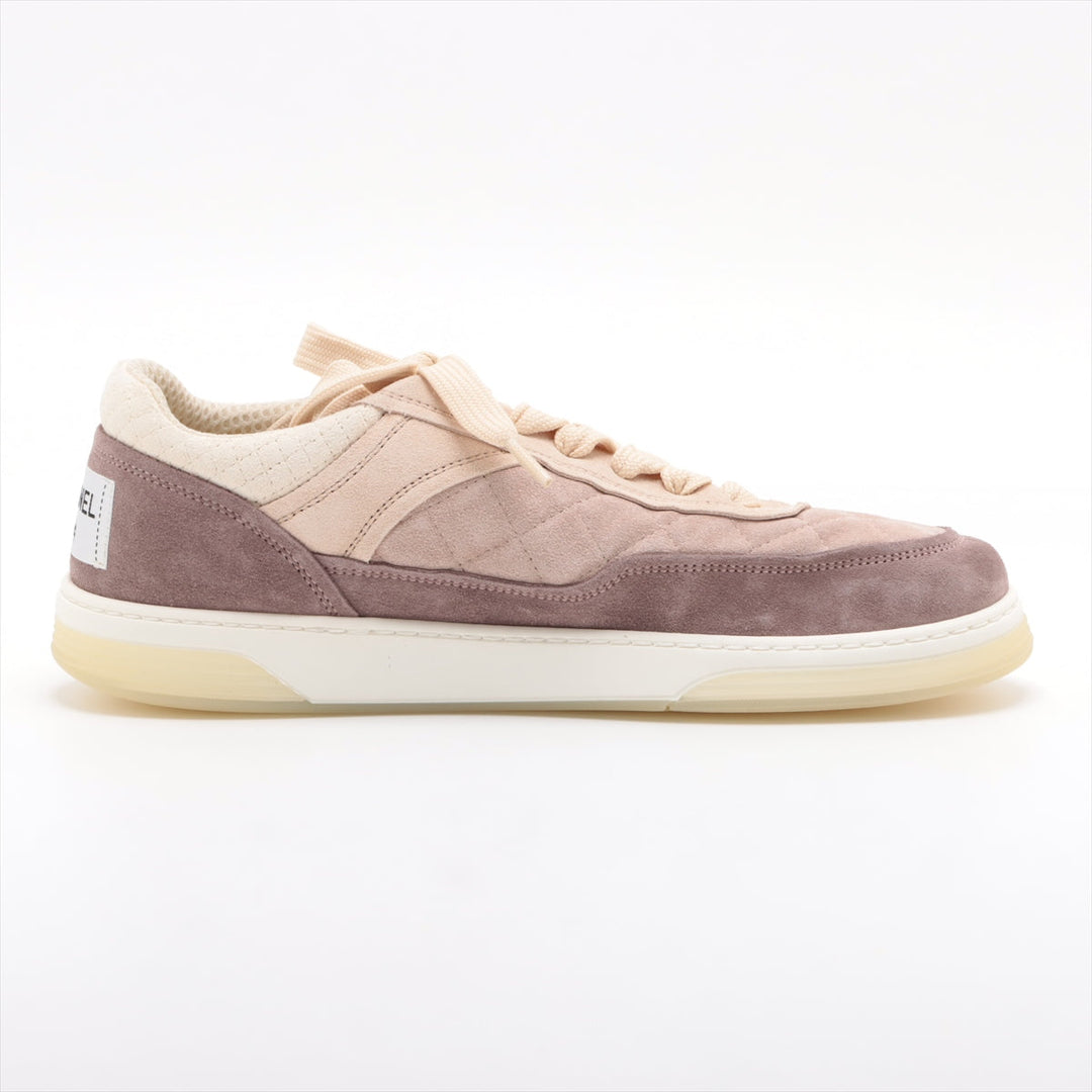 Top Quality Chanel Coco Matrasse Suede Trainers 39  Beige X Pink G38740