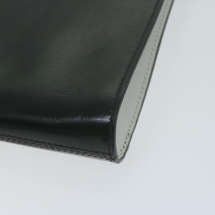 Top Quality Celine Clutch Bag Leather 2way White Black Auth 65641