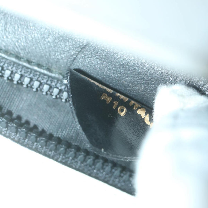 Celine Clutch Bag Leather 2way White Black Auth 65641