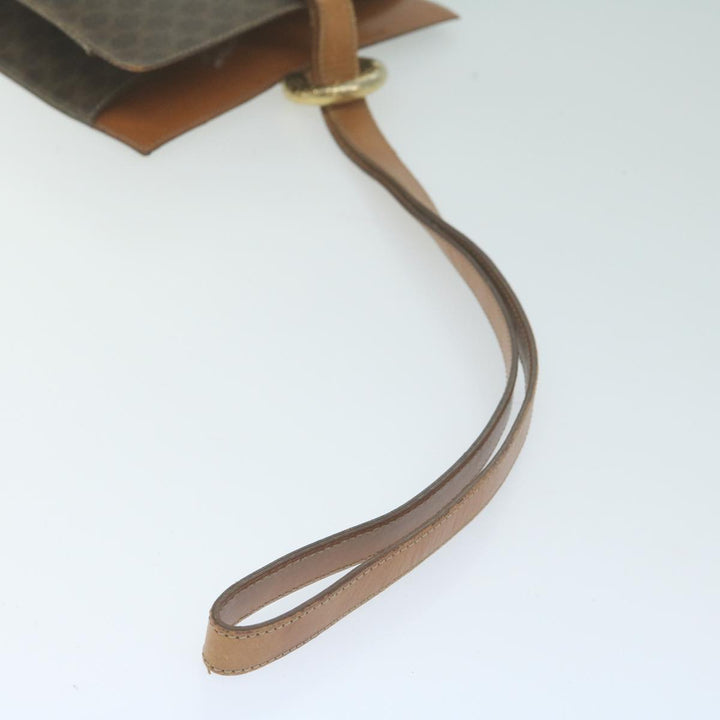 Celine Macadam Canvas Shoulder Bag PVC Leather Brown Auth 65644