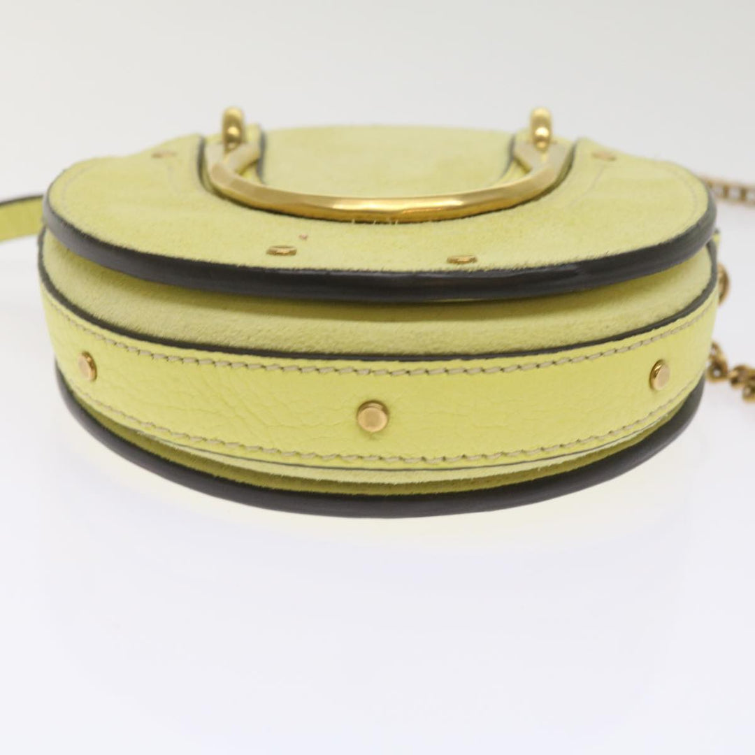 Chloe Pixy Hand Bag Suede Leather 2way Yellow 65664
