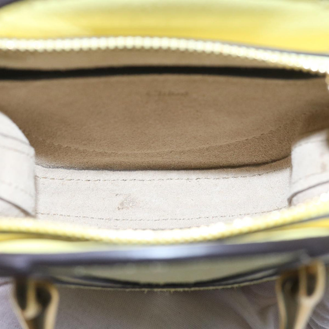 Chloe Pixy Hand Bag Suede Leather 2way Yellow 65664