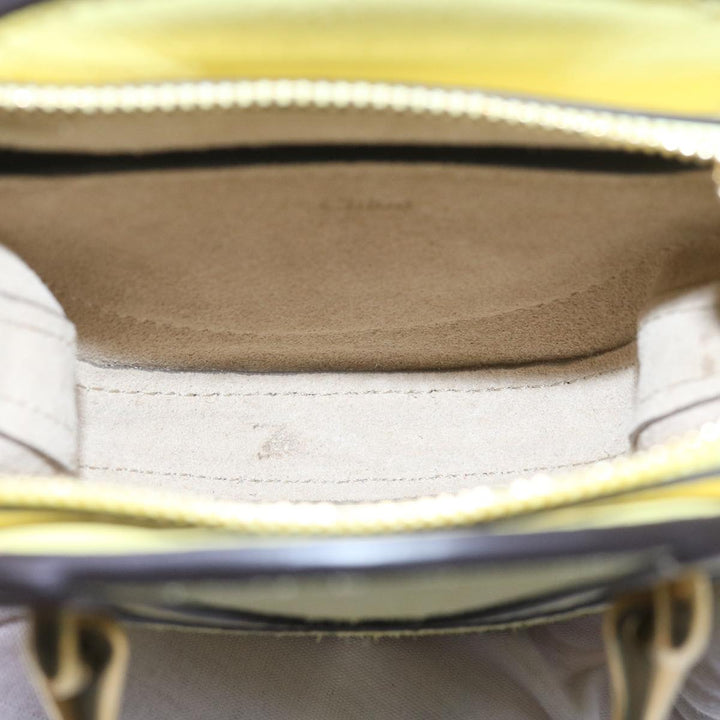 Chloe Pixy Hand Bag Suede Leather 2way Yellow 65664