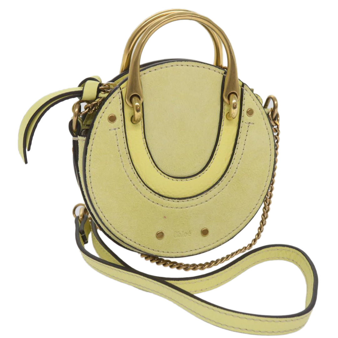 Chloe Pixy Hand Bag Suede Leather 2way Yellow 65664