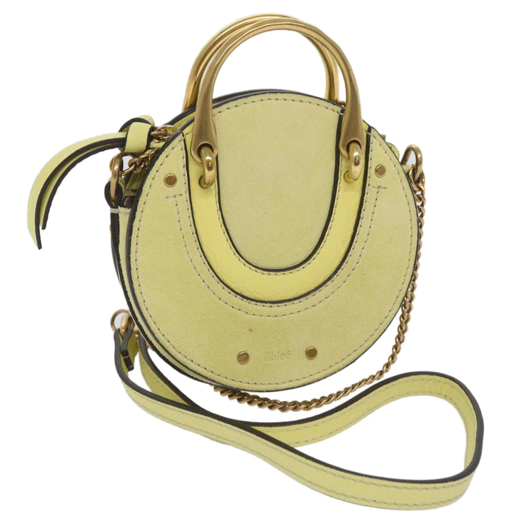 Chloe Pixy Hand Bag Suede Leather 2way Yellow 65664