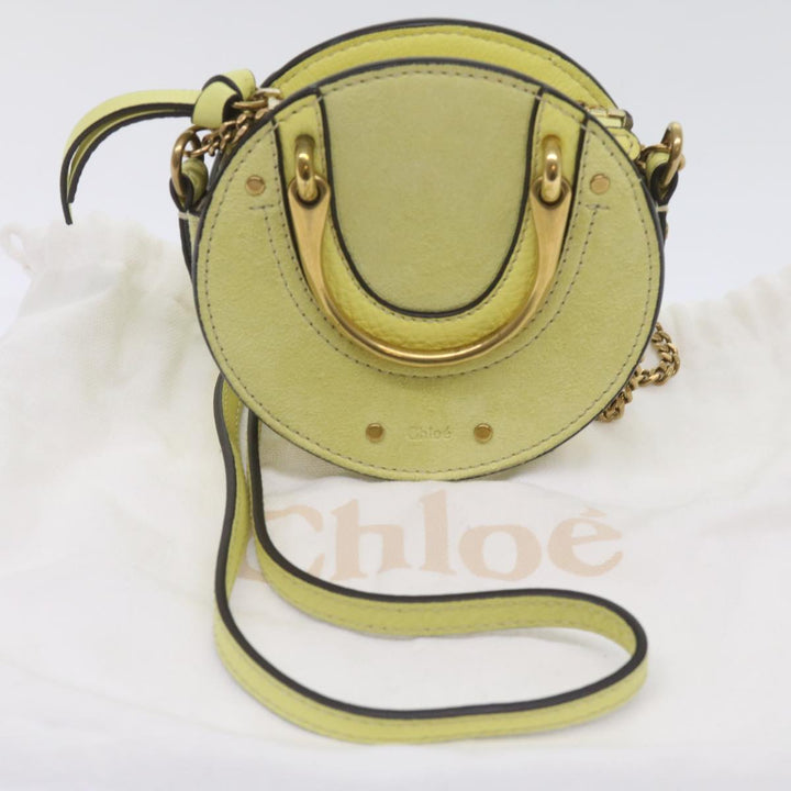 Chloe Pixy Hand Bag Suede Leather 2way Yellow 65664