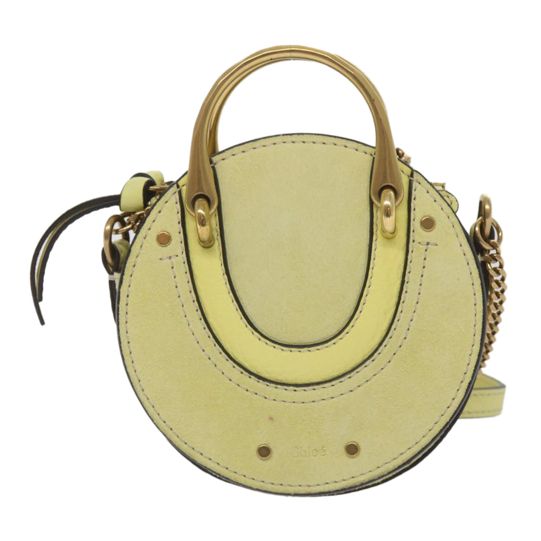 Chloe Pixy Hand Bag Suede Leather 2way Yellow 65664