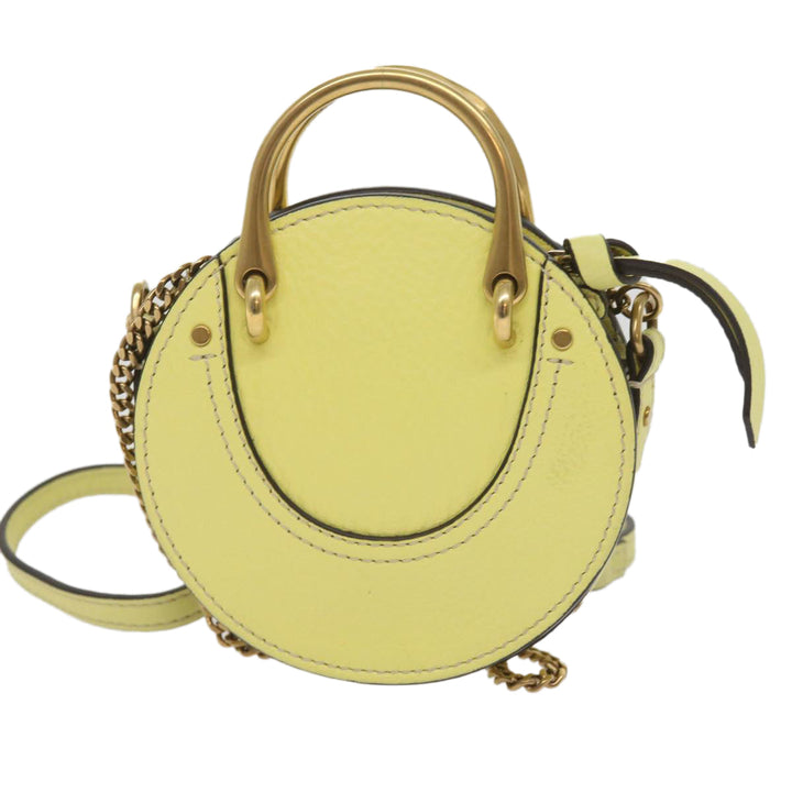 Chloe Pixy Hand Bag Suede Leather 2way Yellow 65664
