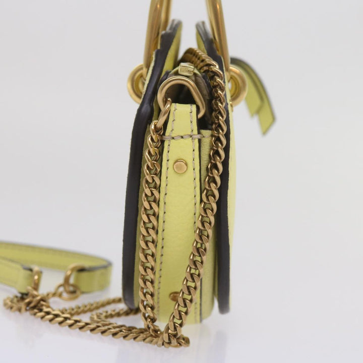 Chloe Pixy Hand Bag Suede Leather 2way Yellow 65664