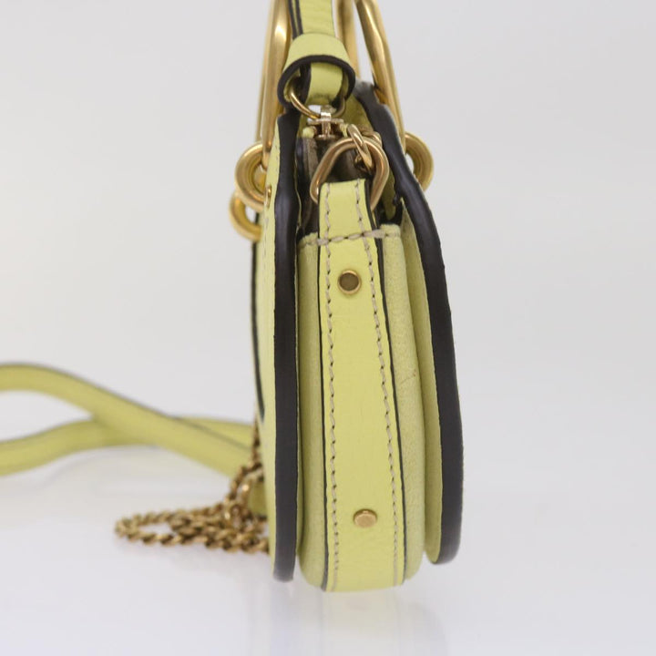 Chloe Pixy Hand Bag Suede Leather 2way Yellow 65664