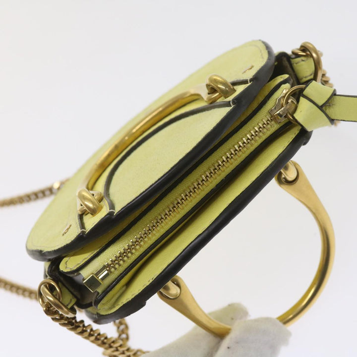 Chloe Pixy Hand Bag Suede Leather 2way Yellow 65664