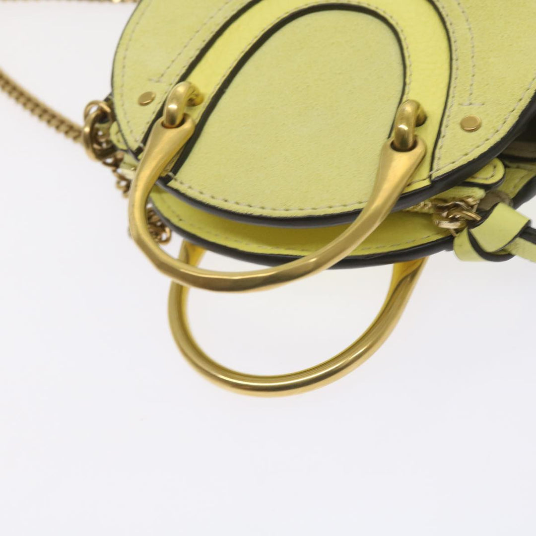 Chloe Pixy Hand Bag Suede Leather 2way Yellow 65664