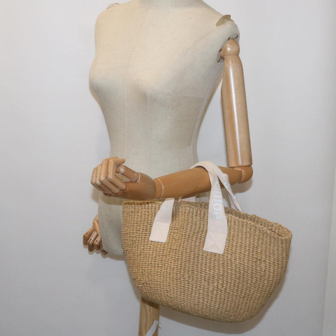 Chloe Basket Tote Bag Straw Beige 65665