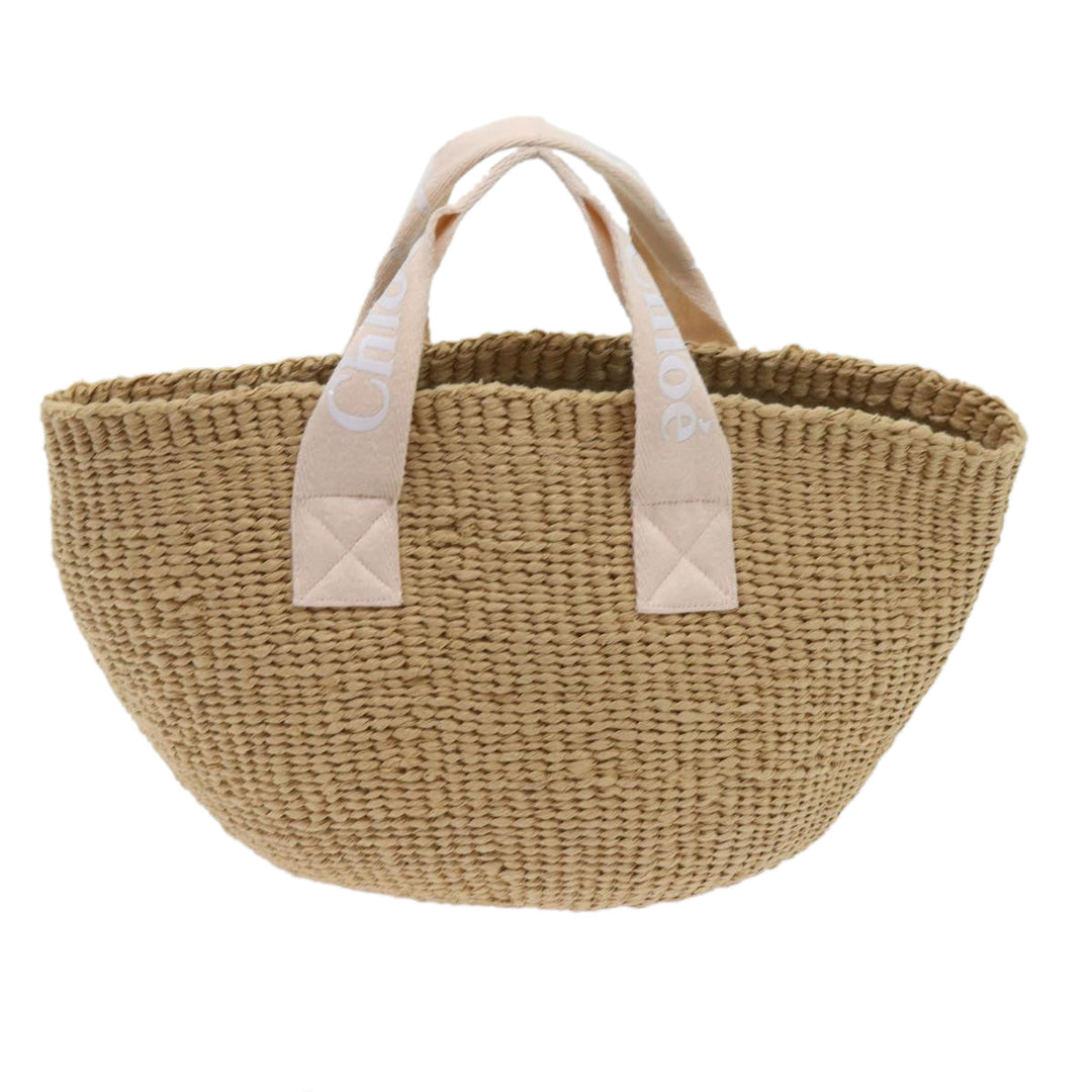 Chloe Basket Tote Bag Straw Beige 65665
