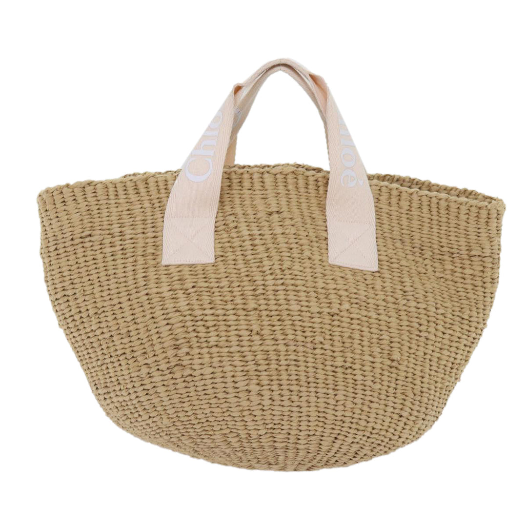 Chloe Basket Tote Bag Straw Beige 65665