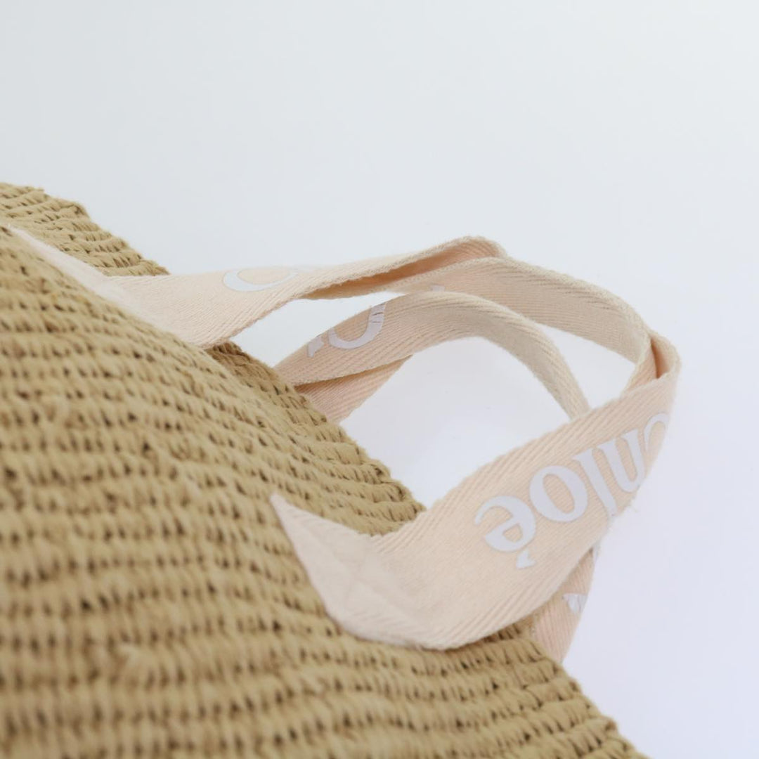 Chloe Basket Tote Bag Straw Beige 65665