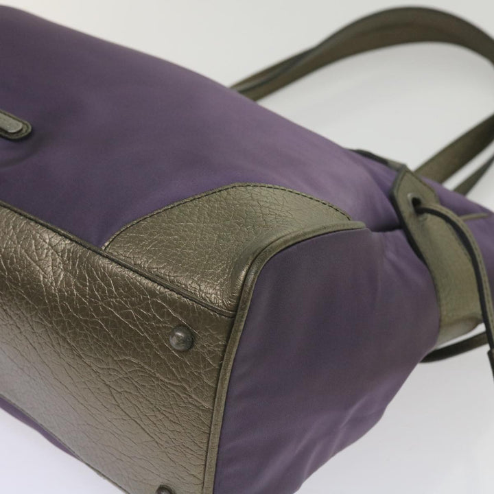 Burberry Tote Bag Nylon Purple Auth 65716
