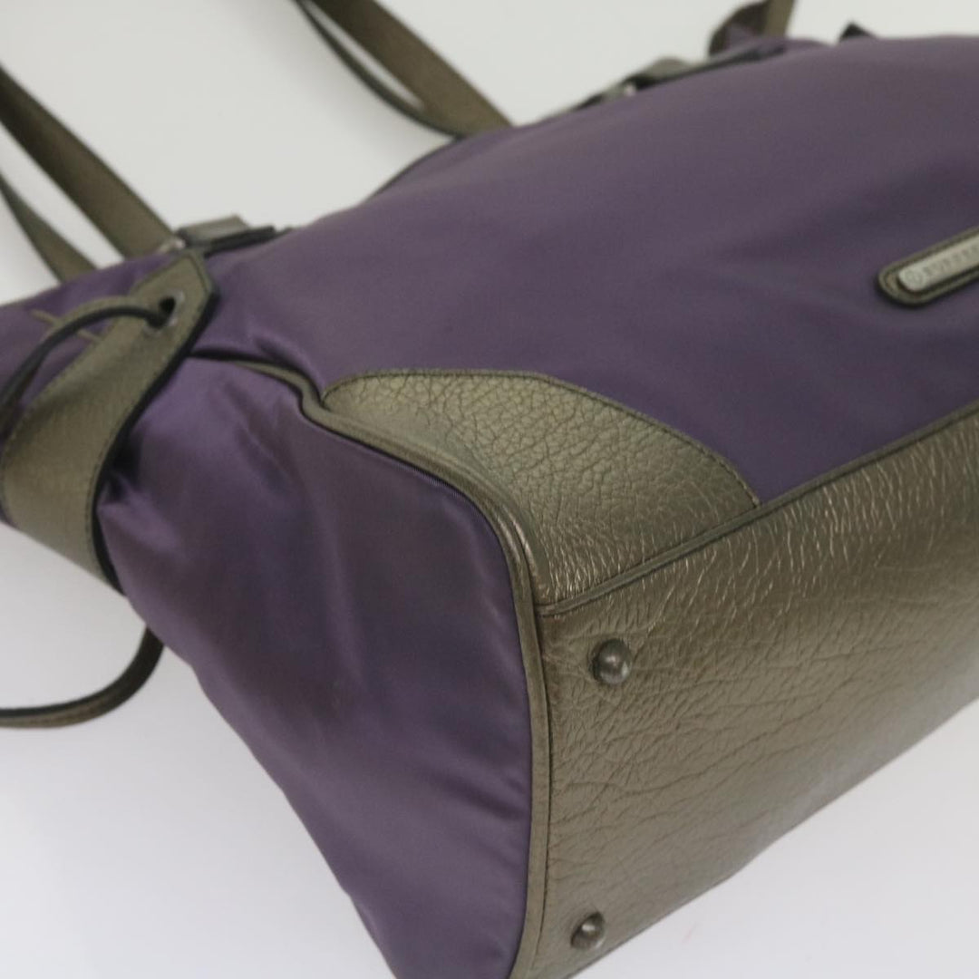 Burberry Tote Bag Nylon Purple Auth 65716