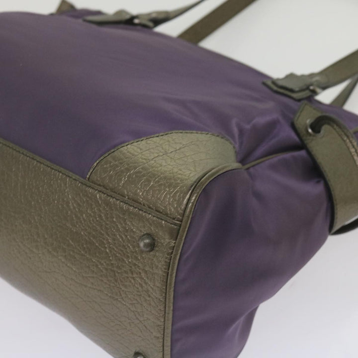 Burberry Tote Bag Nylon Purple Auth 65716