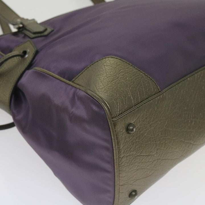 Burberry Tote Bag Nylon Purple Auth 65716