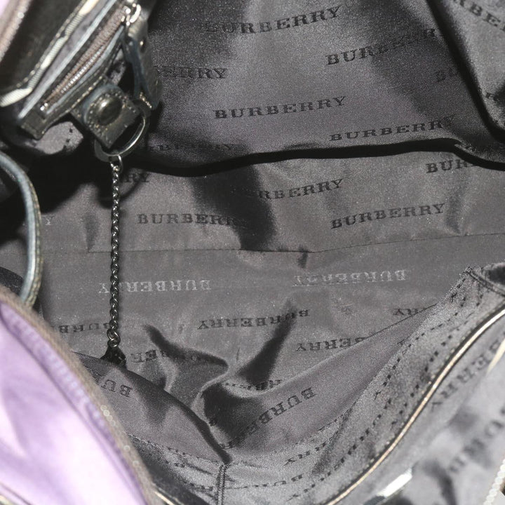 Burberry Tote Bag Nylon Purple Auth 65716