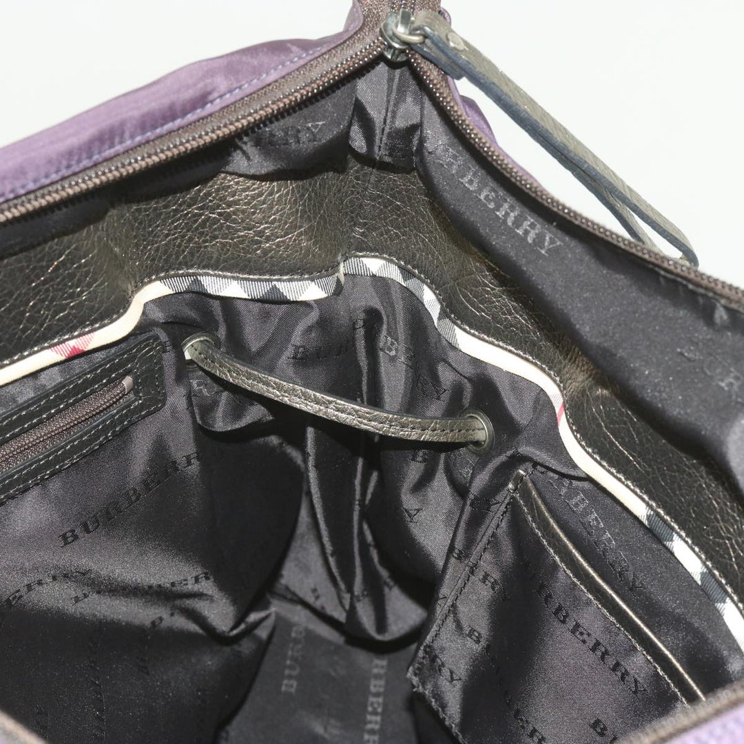 Burberry Tote Bag Nylon Purple Auth 65716