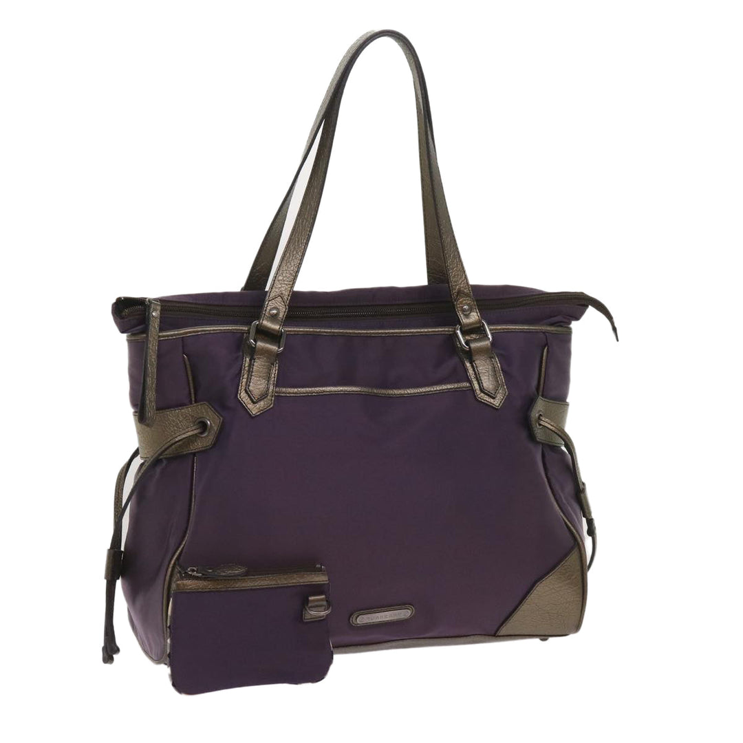 Burberry Tote Bag Nylon Purple Auth 65716