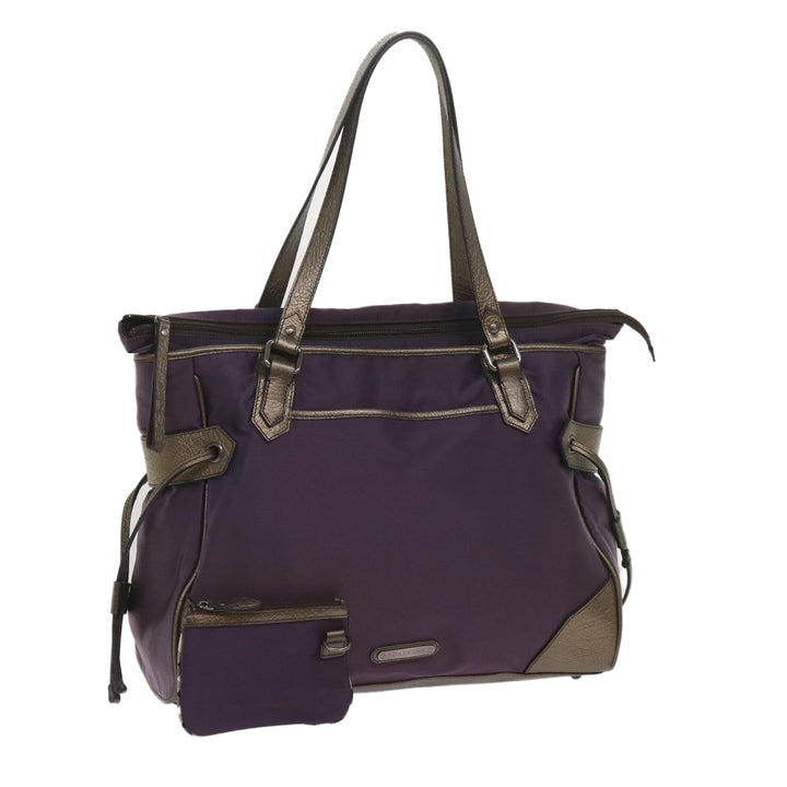 Burberry Tote Bag Nylon Purple Auth 65716