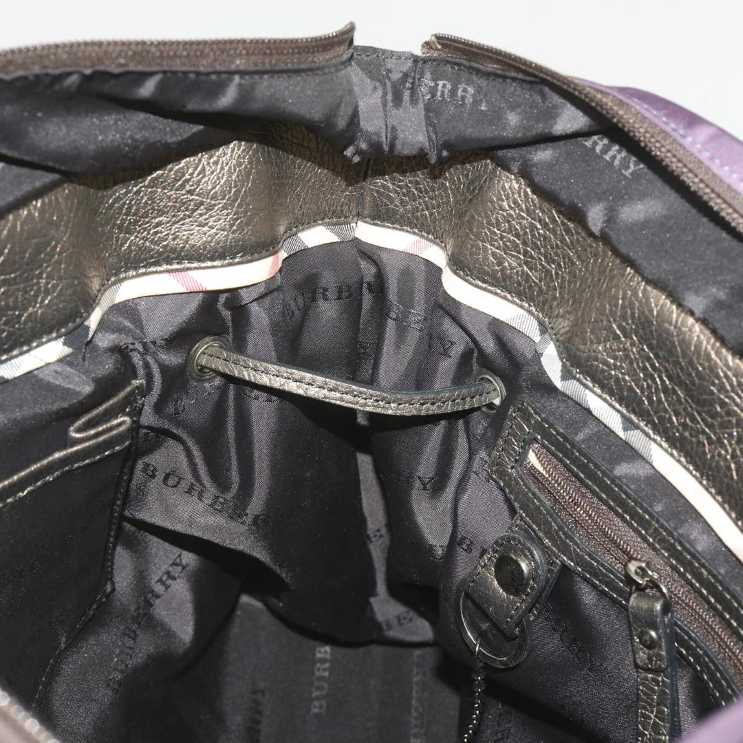 Burberry Tote Bag Nylon Purple Auth 65716