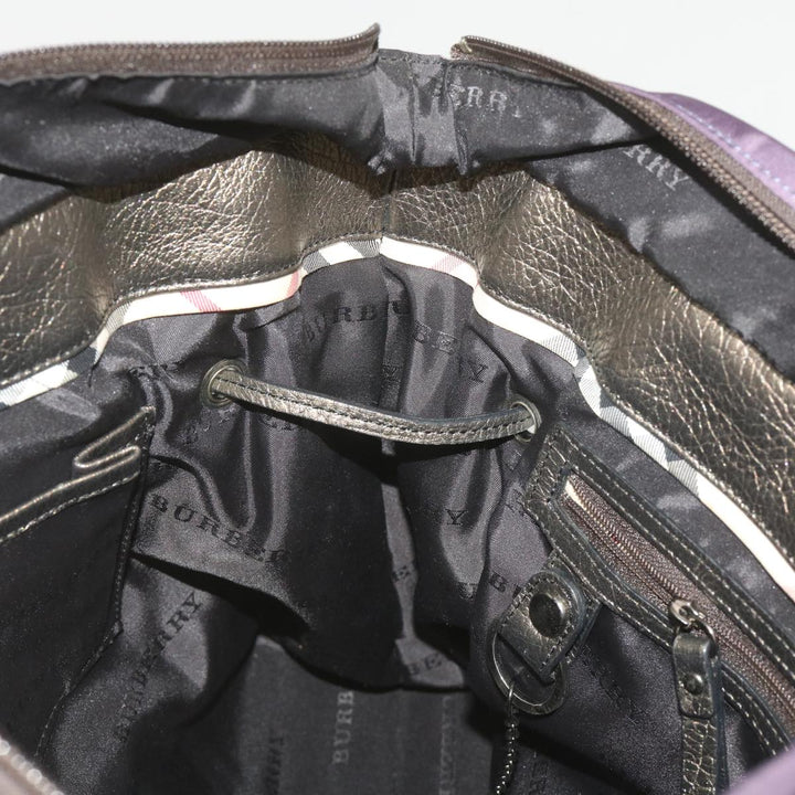 Burberry Tote Bag Nylon Purple Auth 65716
