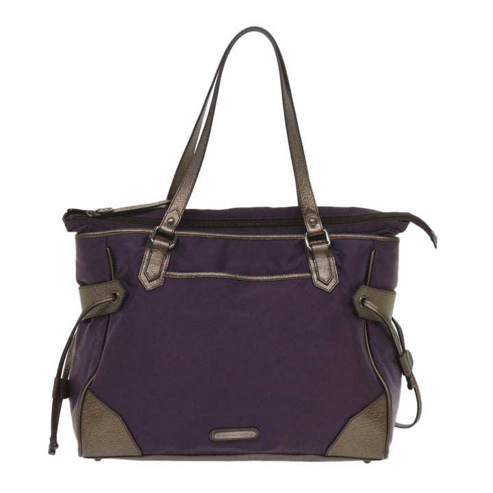 Burberry Tote Bag Nylon Purple Auth 65716