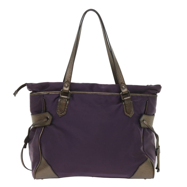 Burberry Tote Bag Nylon Purple Auth 65716