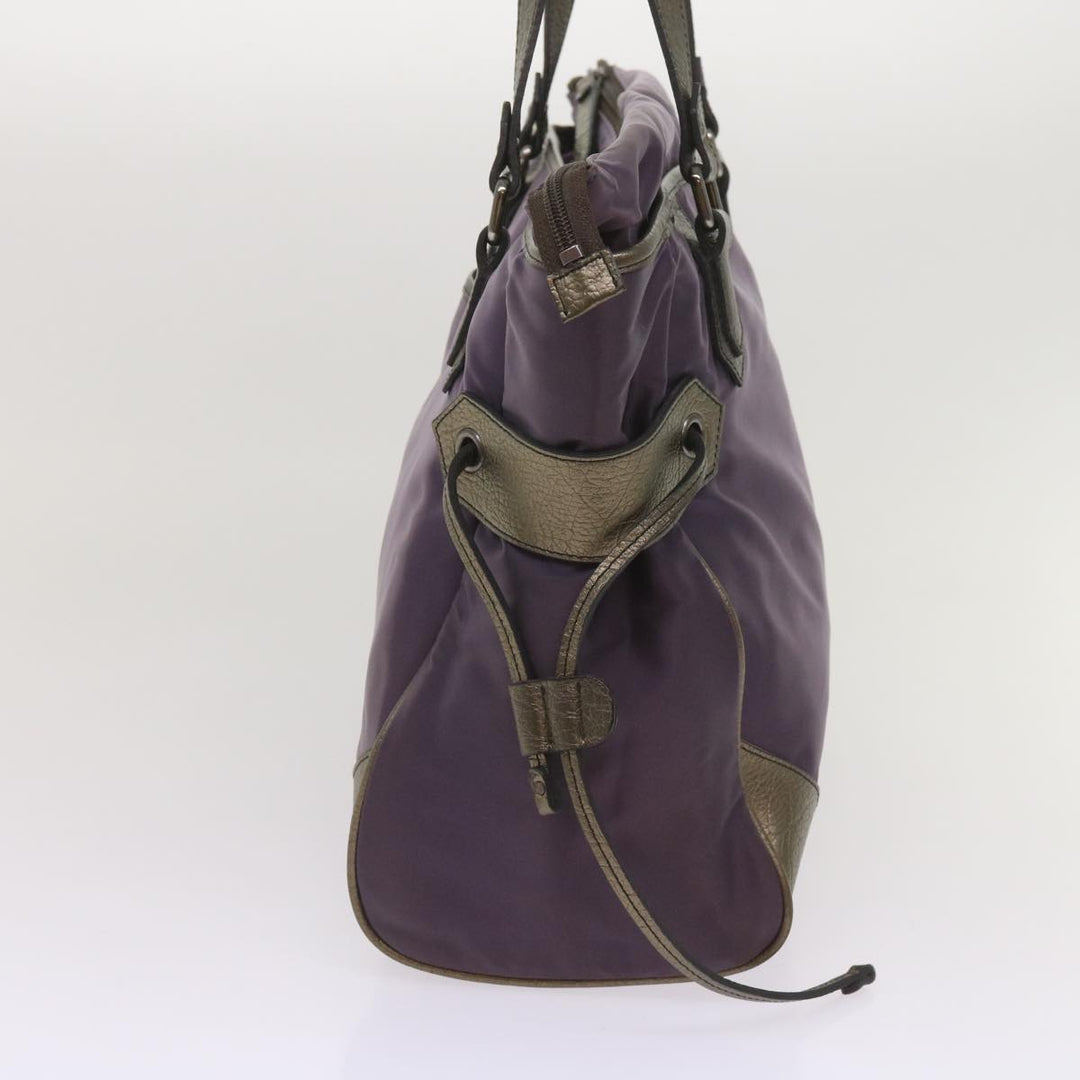 Burberry Tote Bag Nylon Purple Auth 65716
