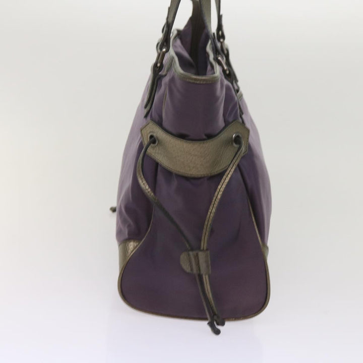 Burberry Tote Bag Nylon Purple Auth 65716