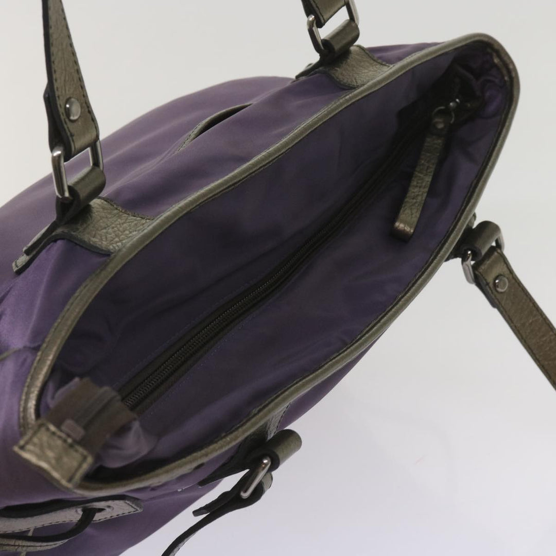 Burberry Tote Bag Nylon Purple Auth 65716
