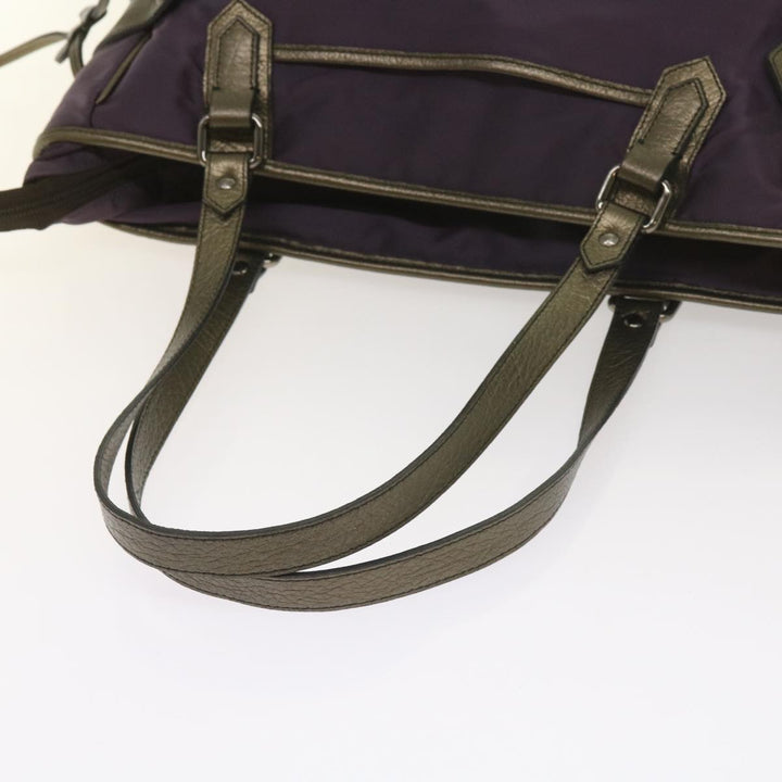 Burberry Tote Bag Nylon Purple Auth 65716