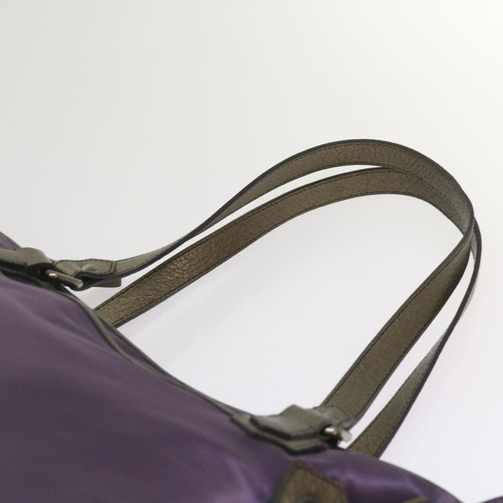 Burberry Tote Bag Nylon Purple Auth 65716