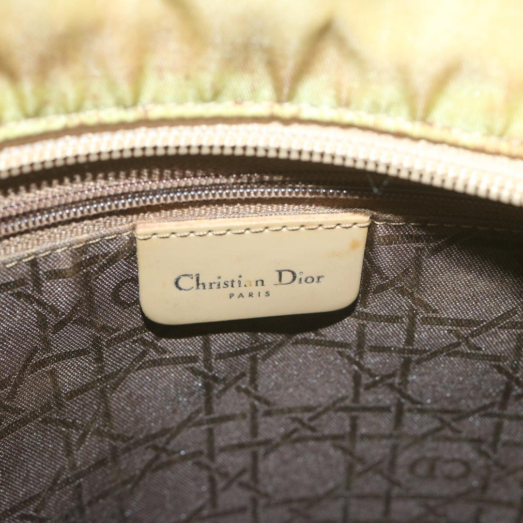 CHRISTIAN Top quality Dior Maris Pearl Tote Bag Nylon Beige Auth 65723
