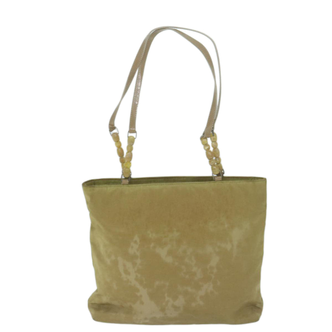 CHRISTIAN Top quality Dior Maris Pearl Tote Bag Nylon Beige Auth 65723