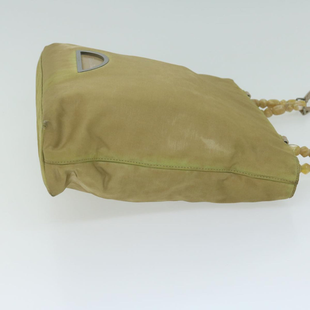 CHRISTIAN Top quality Dior Maris Pearl Tote Bag Nylon Beige Auth 65723